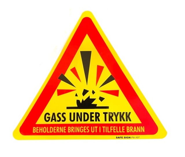 Skilt for "Gass under trykk"