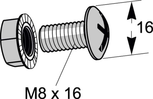 Bolt/mutter M8x16 Sendz MP-937 E